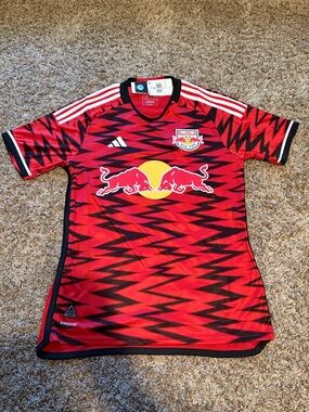 adidas Red and Black New York Red Bulls Home Jersey Authentic MSRP 150$